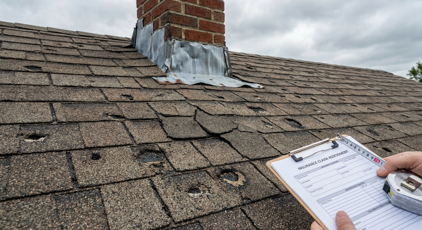 Old deteriorated roof before replacement on New Jersey home